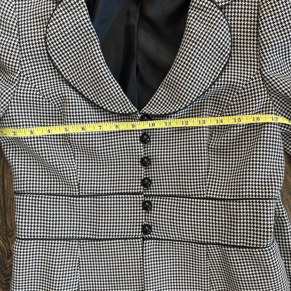 VTG Nine West Workwear 6 Two-Piece Suit Houndstooth Black & White Academia - Picture 11 of 16
